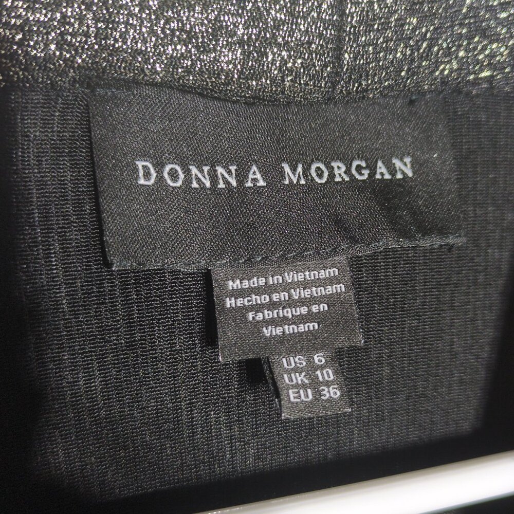 Donna Morgan Bodycon Dress Womens 6 Gold Metallic Shimmer Cocktail Party Evening - Picture 4 of 12